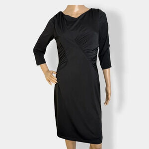 David Meister Black Ruched‎ Cocktail Dress
